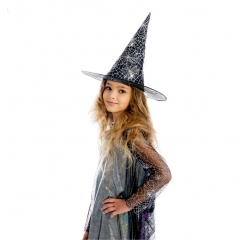 Карнавальные костюм на Хэллоуин для девочки серебряный Ведьмочка