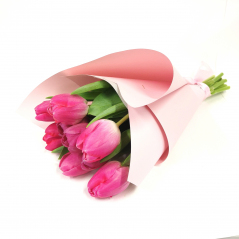 Букет розовых тюльпанов 5 шт
