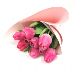 Букет розовых тюльпанов 5 шт