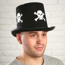 Шляпа цилиндр с черепами