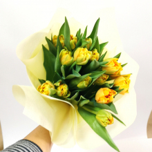 Букет Желтых пионовидных тюльпанов 15 шт