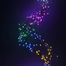 Разноцветная гирлянда Конский хвост 10 нитей по 1 метру батарейки